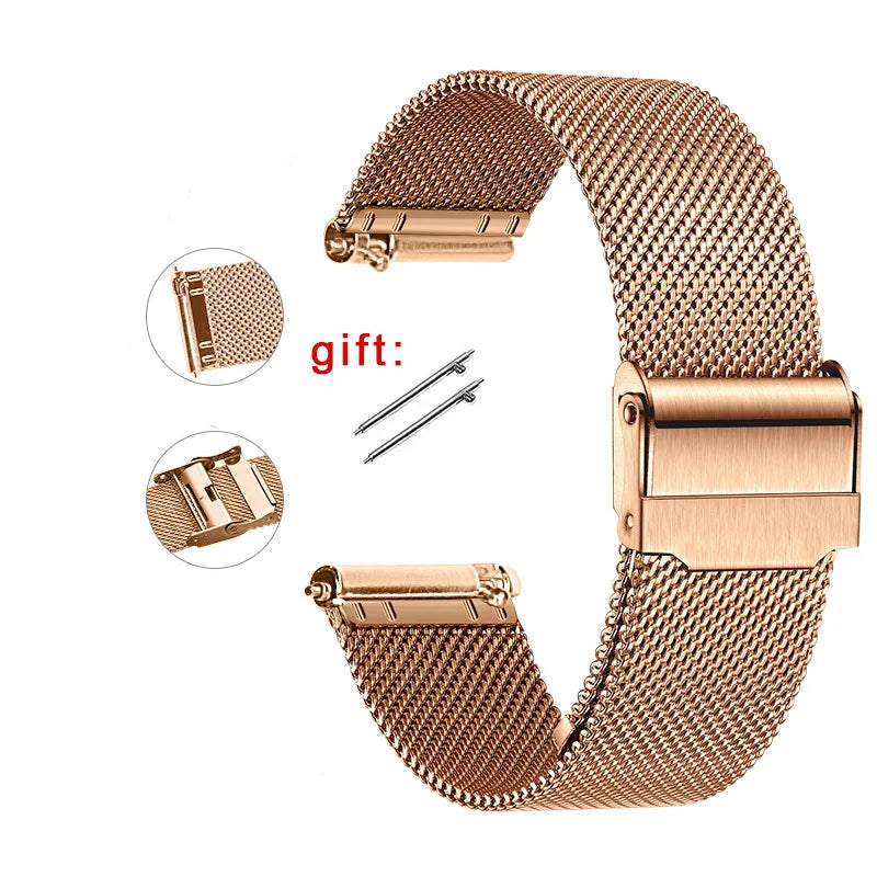 0.6mm Mesh Watch Band for DW for Omega Milanese Stainless Steel Strap Men Quick Release Bracelet 12/14/16/17/18/19/20/21/22/24mm