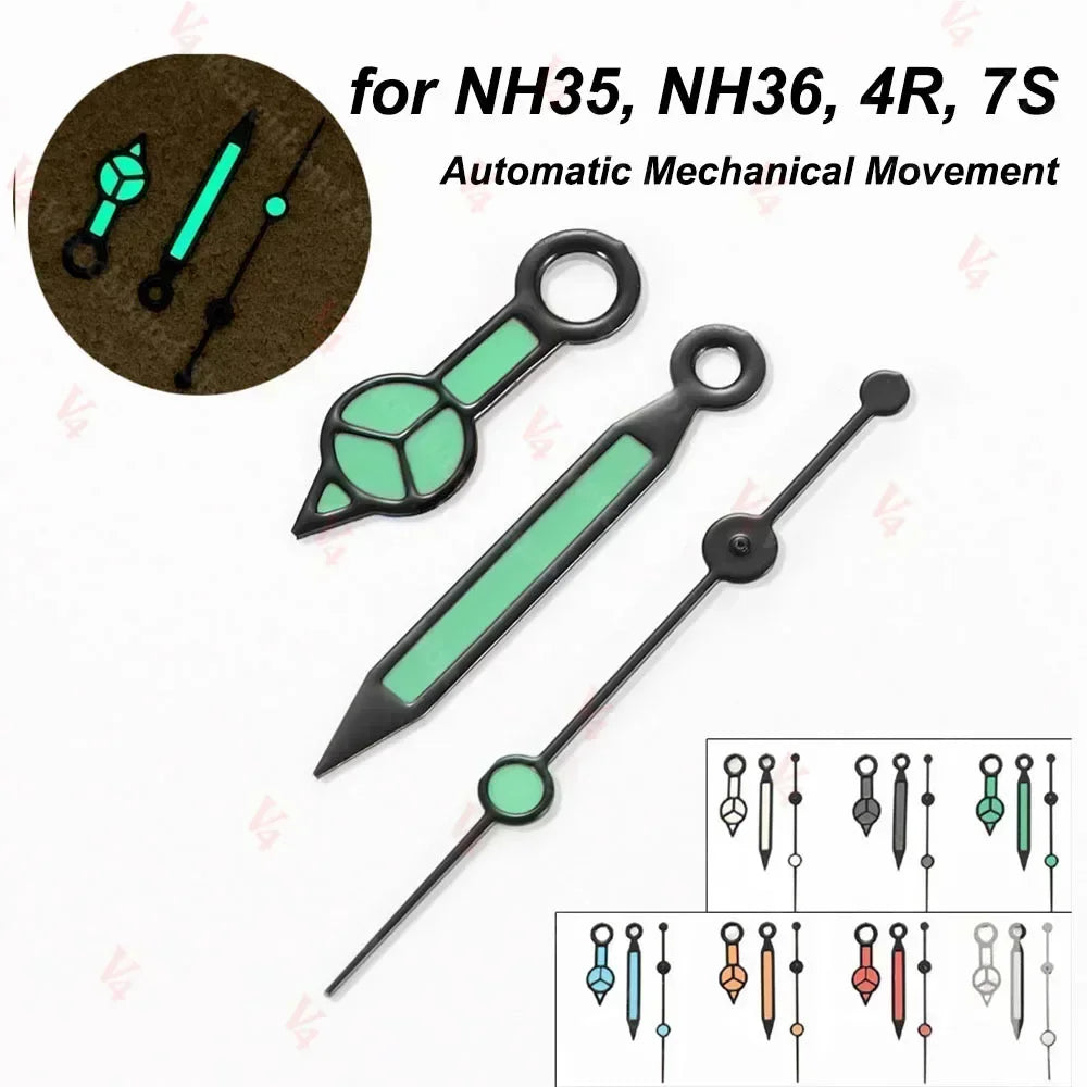 NH35 Silver Submariner Hands Nh35 Lumen Pointer Mercedes Diver Hands for Seiko Watches Replacement Part NH35 NH36 4R 7S Hands