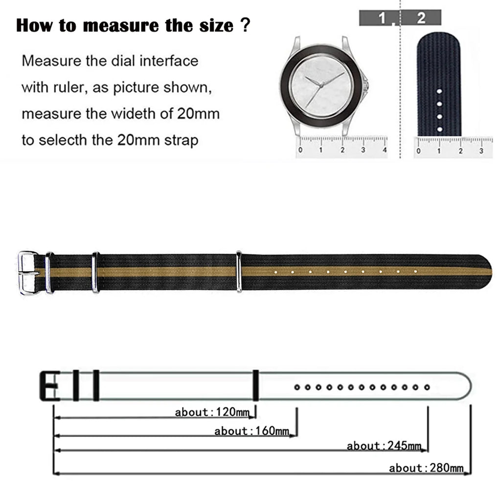 19mm 18mm 20mm 22mm New Ribbed Nylon Watchband Nylon Strap for Seiko Watches Accessories for Omega Military Watch Band Bracelets