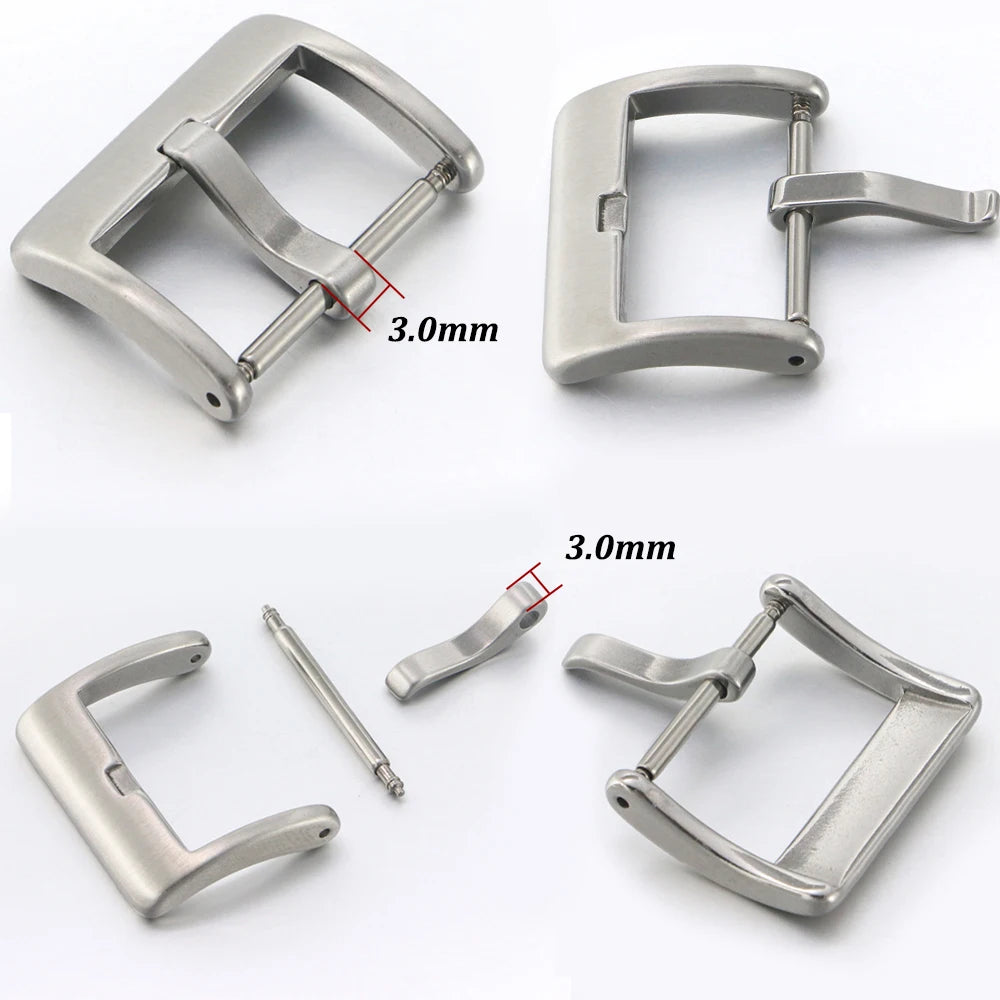 Metal Watch Buckle for Seiko Strap 20mm 22mm 24mm 16mm 18mm Solid Button for Casio Calsp Gold Steel Matte Polished Square Clasps