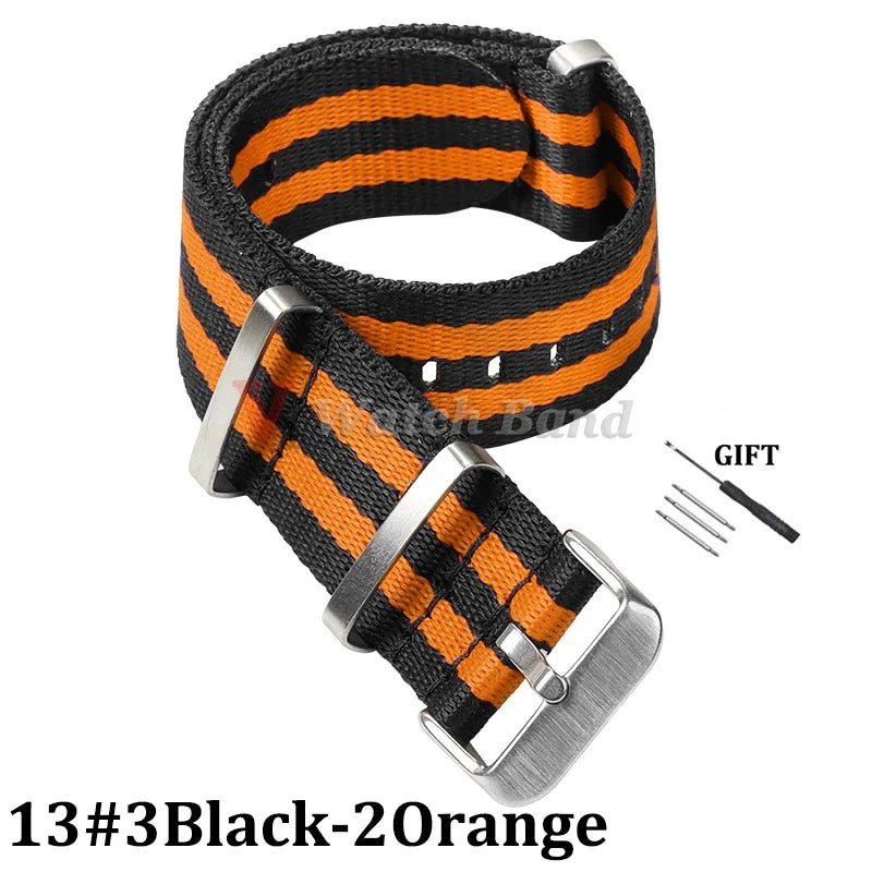 Nylon Strap for Omega Seamaster 007 20mm 22mm Soft Nylon Bracelet for Seiko Wristband Military Watchband for Samsung Watch 3/4/5