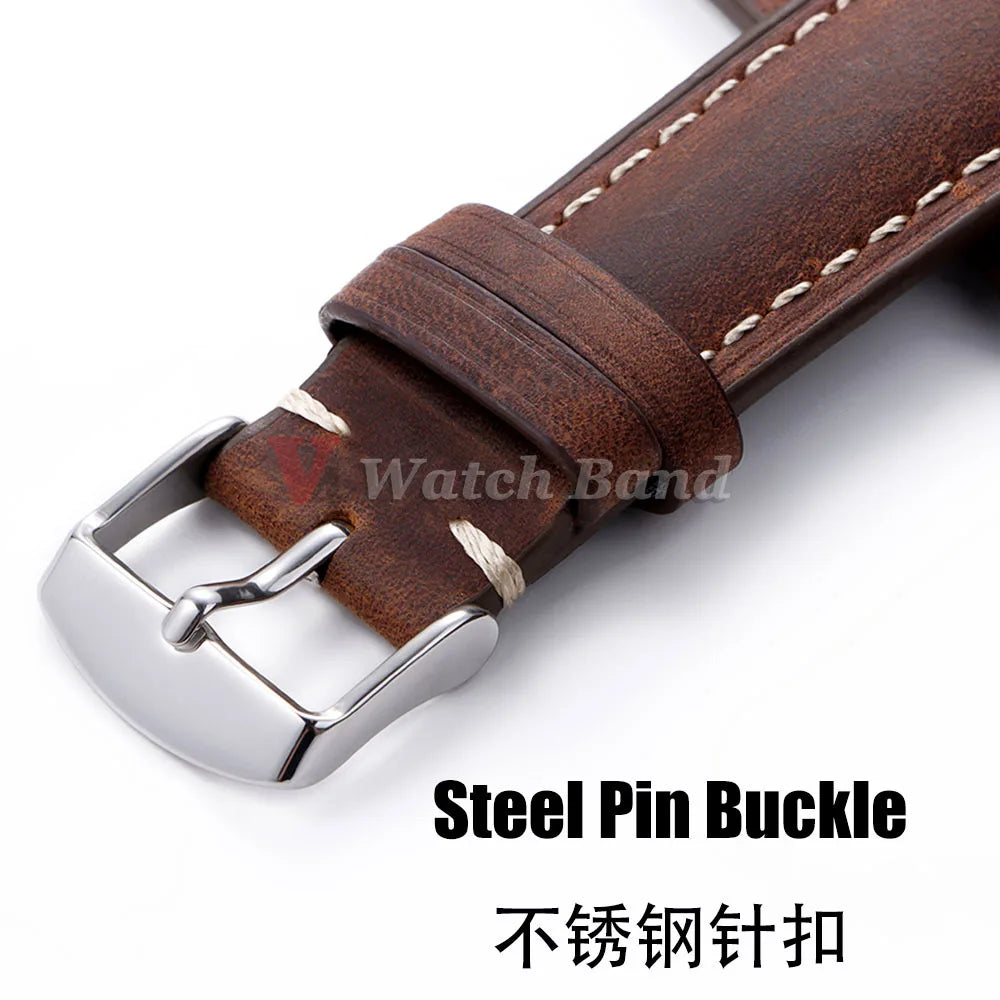 14/16/18/20/22/24mm Quick Release Watch Band MenWomen Watchband Genuine Leather Watch Strap Replacement Belt Vintage Brown Strap