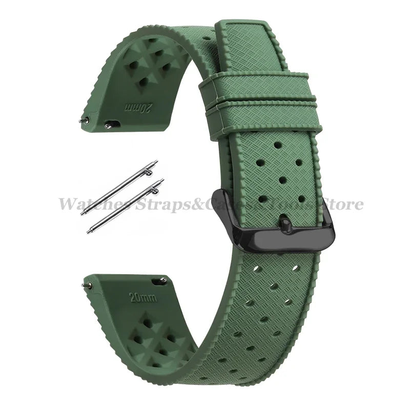 Tropic Silicone Watch Strap 18/20mm 22mm for Seiko for Fossil for Oris Wrist Band Quick Release Soft Rubber Bracelet Replacement