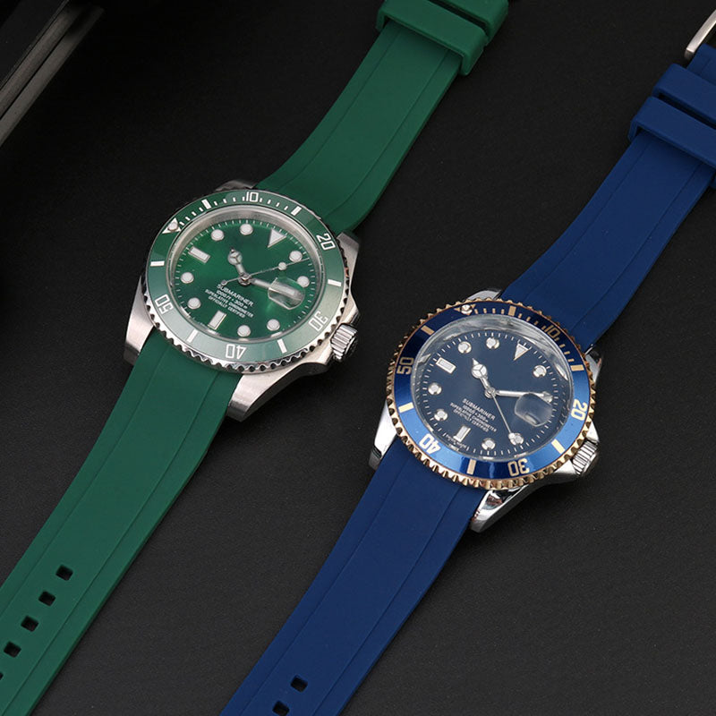 For Seiko ForCitizen Curved End Silicone Strap for Rolex Arc Rubber Watch Band for Swatch for Omega Joint Model Bracelet 20/22mm