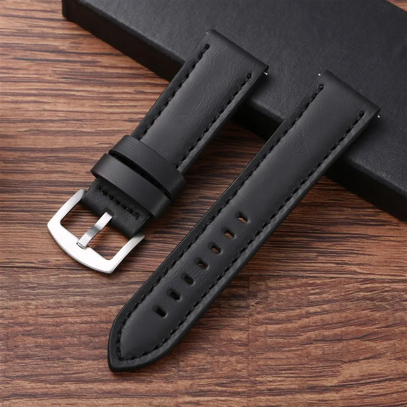 18mm 20mm 22mm 24mm Vintage PU Leather Strap Quick Release Universal Cowhide Watch Band Bracelet Sport Wristbelt Accessories