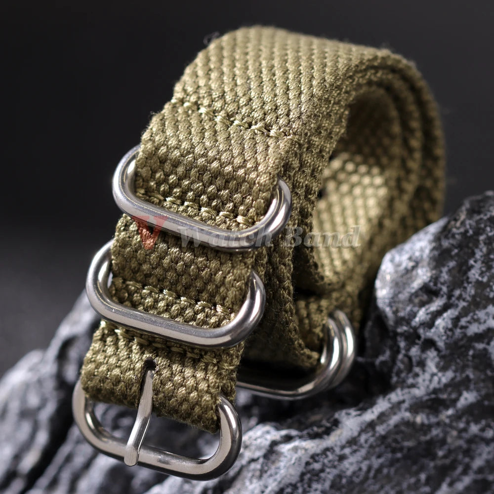 20mm 22mm High Quality Nylon Watch Strap Brown Military Army Green Band Casual Watchband Army Sport Bracelet Replacement Belt