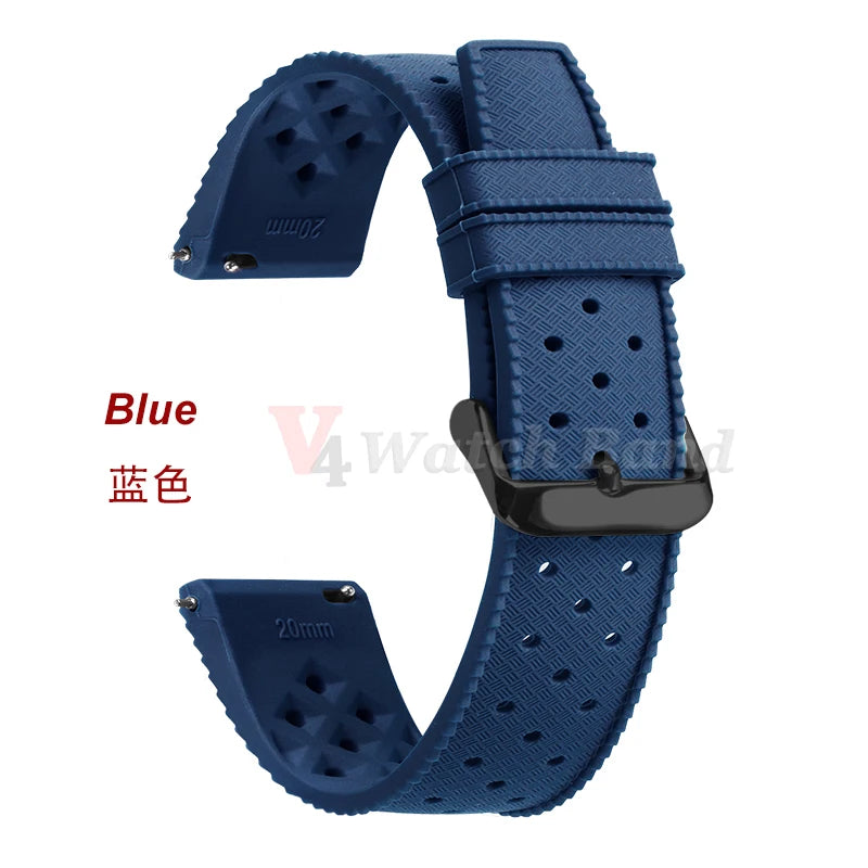 18/20/22mm Premium Grade Tropical Rubber Watch Strap for Fossil for Seiko Bands for Oris for Omega for S-eiko SRP7J1 Watch Bands