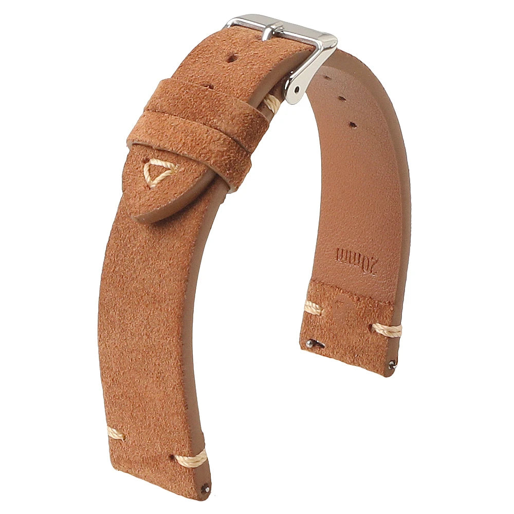 Suede Leather Strap for Seiko Watch Band Vintage Bracelaet Handmade Stitching Wristband 18mm 19mm 20mm 21mm 22mm 24mm Wristbelt