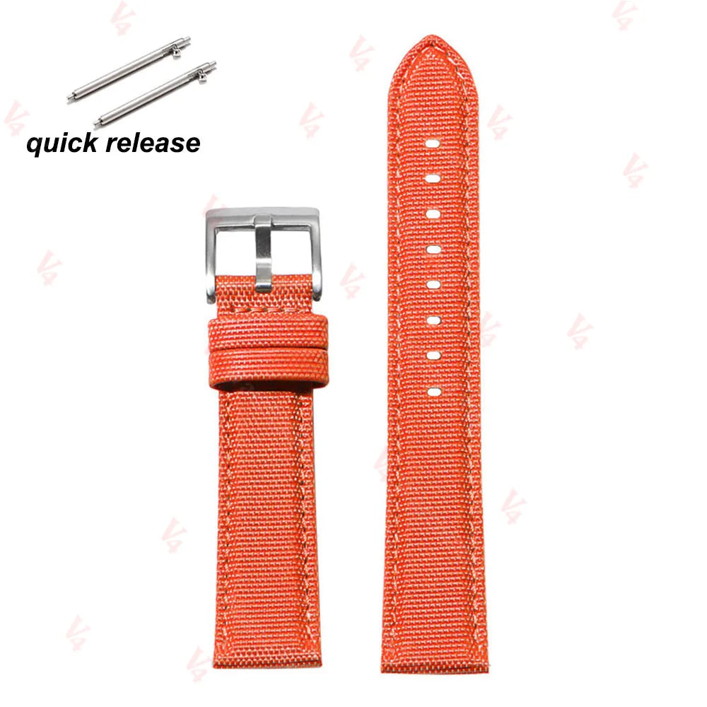 Nylon Cowhide Watch Band 20mm 22mm for Seiko Army Military Woven Strap Quick Release Wristband for Samsung Men Sport Watch Bands