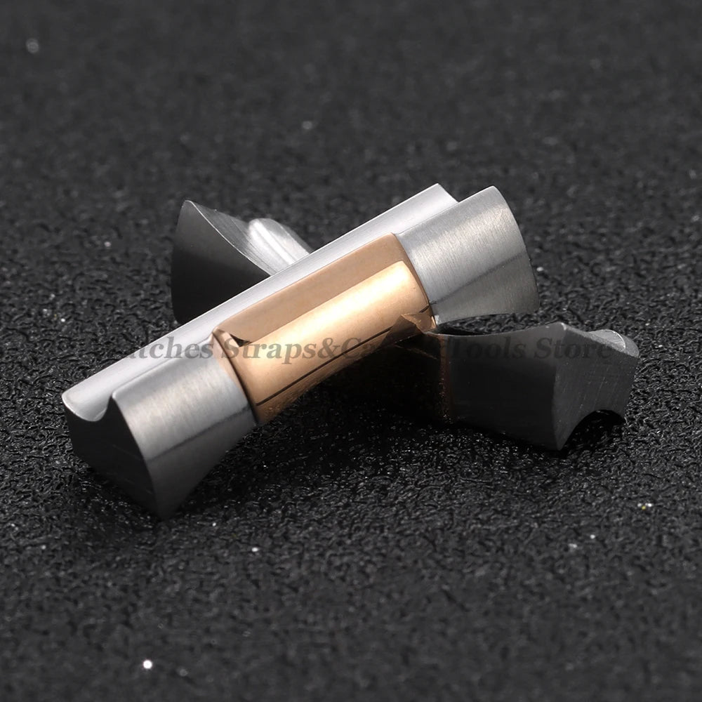A Pair Solid Curved End Link 20mm for Rolex for Submariner for Daytona 116503 Water Ghost Rubber Watch Strap Seamless Connection