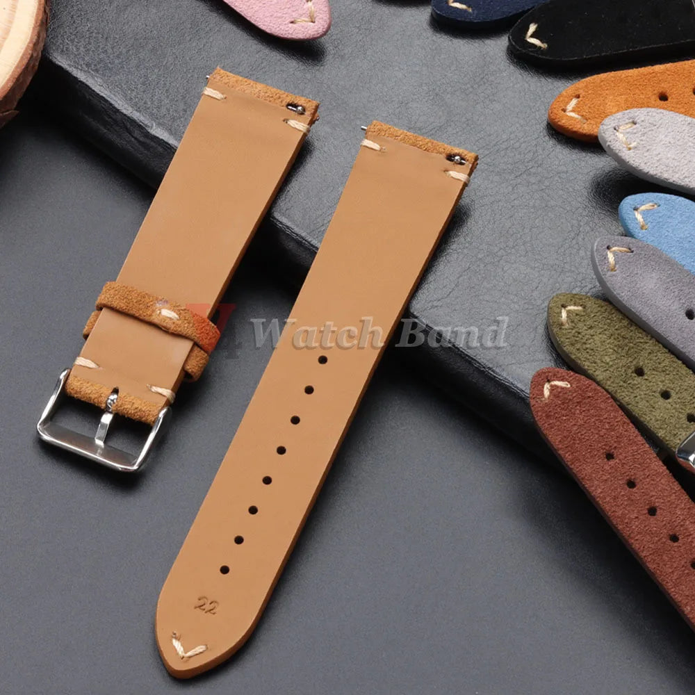 Quick Release Soft Suede Watch Strap for Seiko 18/20/22mm for Huawei Watch Gt3/Gt4 Bracelet 14/16mm Women Men Calfskin Wristband