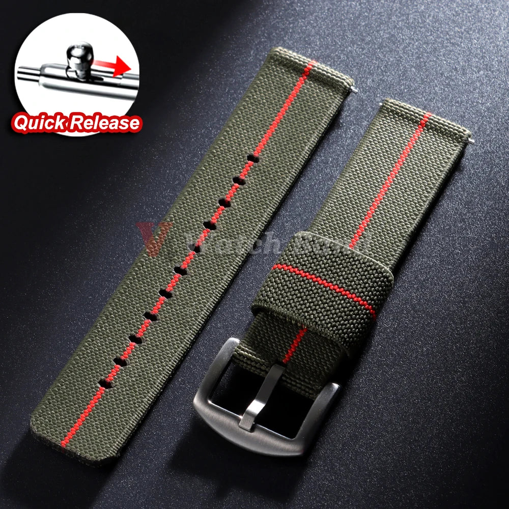Elastic Strap Nylon Watch Band 20mm 22mm for Omega Army Woven for Seiko Wristband Quick Release Military Men's Sport Watch Band