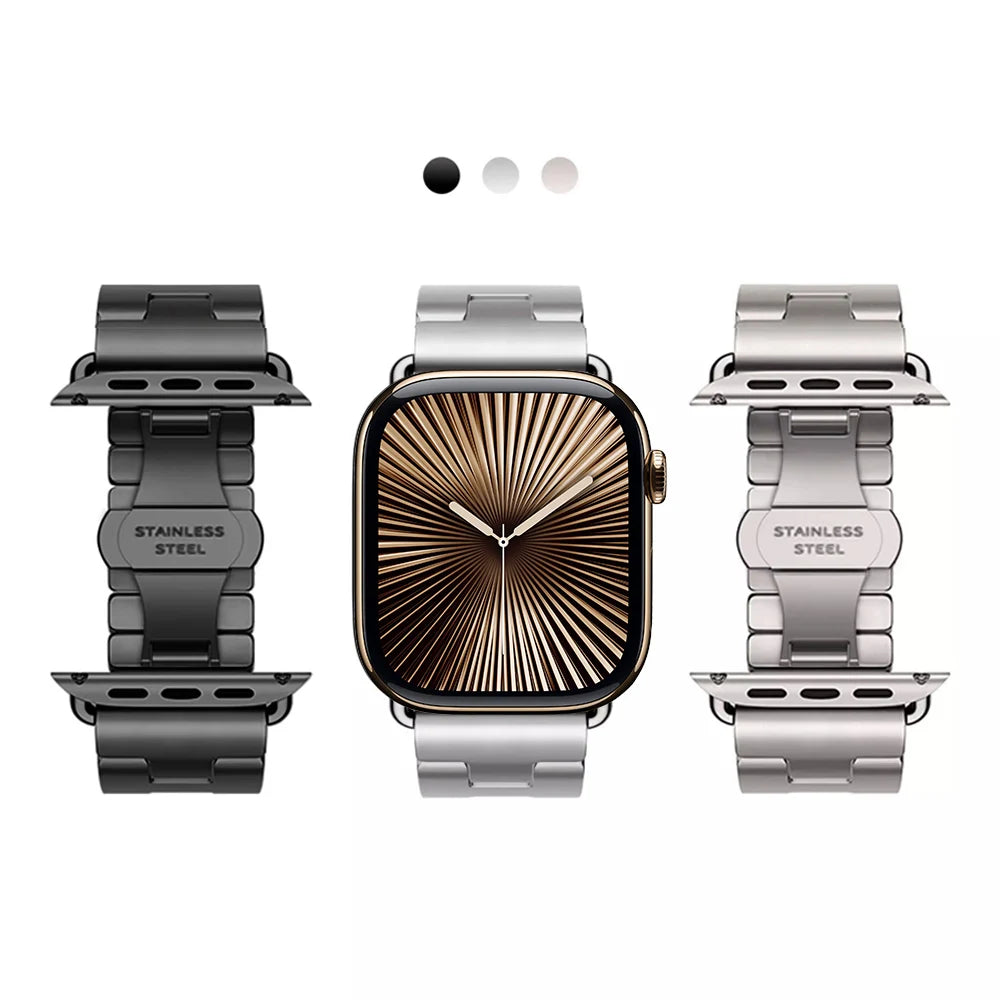 For Apple Watch Series 10 46mm Strap Stainless Steel Bracelet For Iwatch 10 9 Ultra 49mm 42mm 45mm Correa Metal Business Correa
