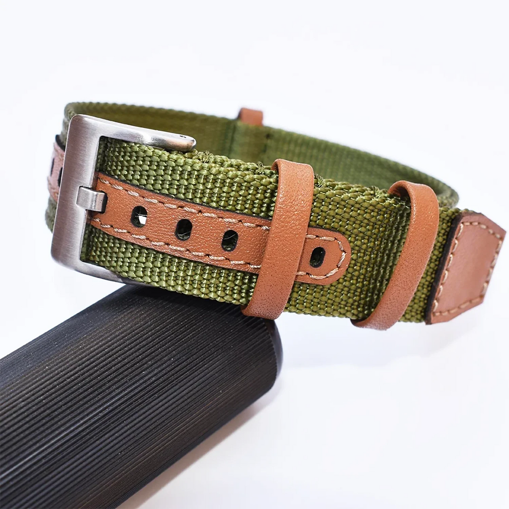 Soft Watch Bracelet for Seiko Replacement 20mm 22mm Canvas Nylon Patch Leather Strap for Rolex Watchband for Omega Wristband