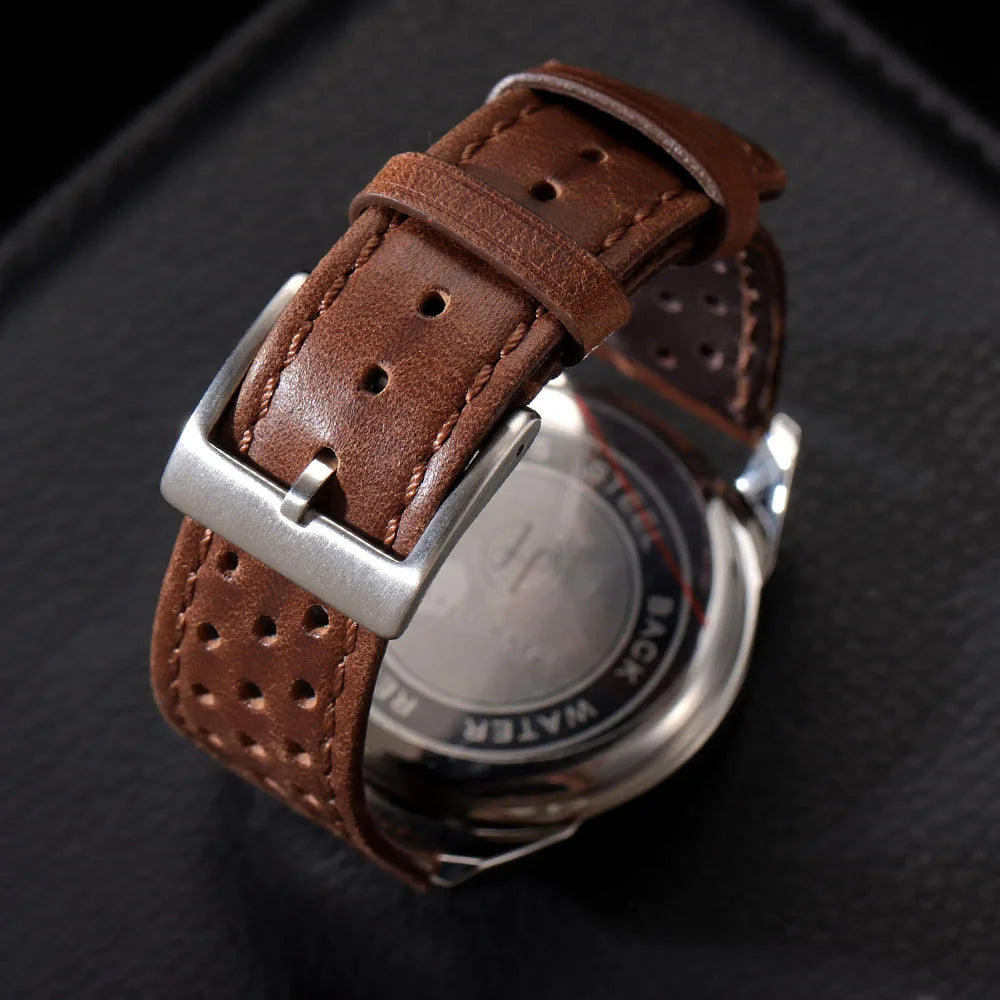 Genuine Cowhide Strap for Samsung Galaxy Watch 6 5 4 Soft Breathable Retro Wristband for Seiko 20mm 22mm 18mm Bracelet Accessory