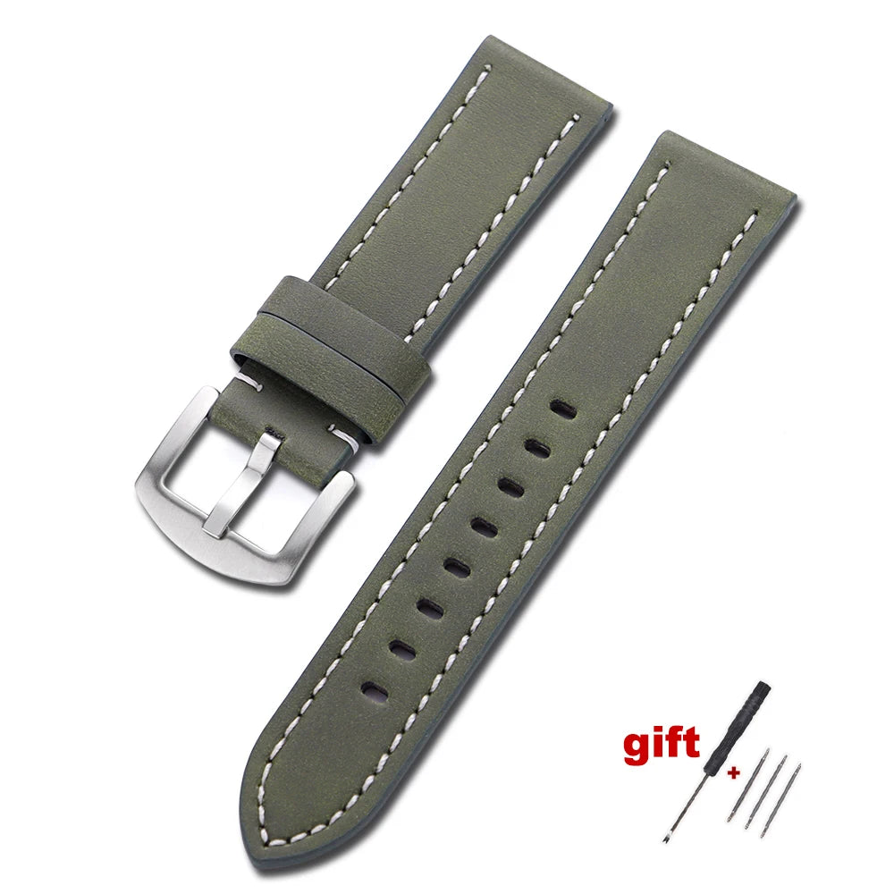 20mm 22mm Watch Band PUleather Strap for Samsung Galaxy Watch 3 Active2 40 44mm Huawei Gt5/4/3/2 Watchband Men Watch Accessories