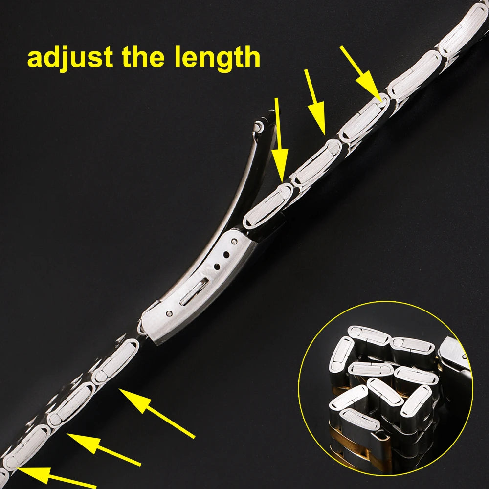 Steel Watch Band for Samsung Galaxy Watch 7/FE/6/5 Pro/4/Classic 18mm 20mm 22mm Metal Bracelet Amazfit GTS-GTR-4-3-2e-mini Strap