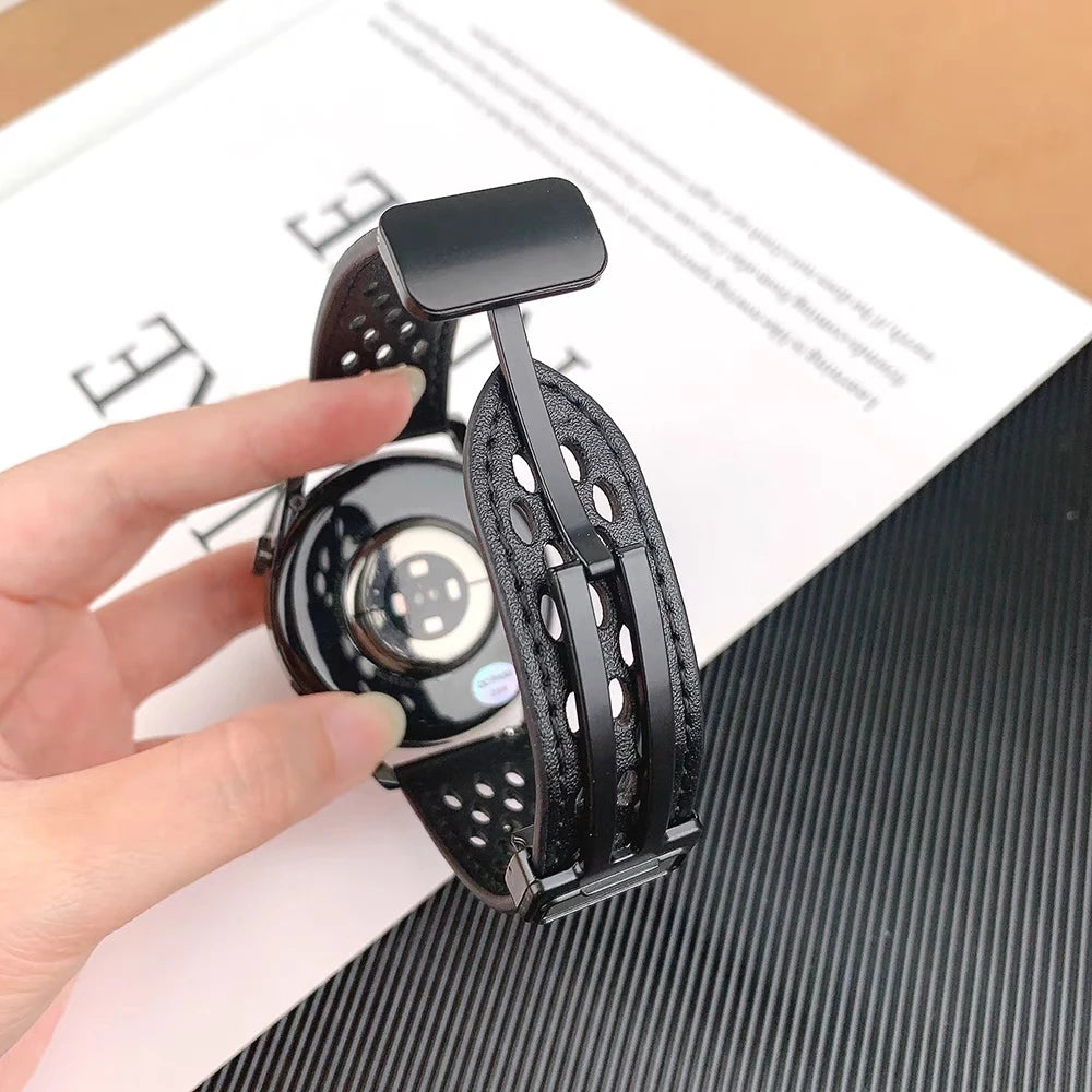 Breathable Strap For Galaxy Watch 7 6 5 40/44mm Band For MoonSwatch Garmin Vivoactive5 Amazfit Active2 Magnetic Bracelet 20/22mm