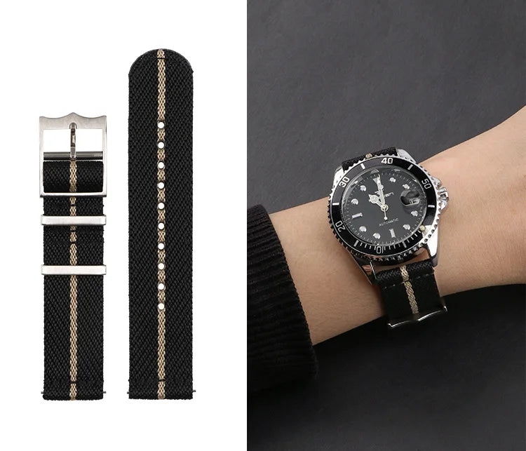 Nylon Military Strap for Tudor Men Women Woven Canvas Fabric Watch Band for Omega for Swatch 20mm 22mm Quick Release Bracelet