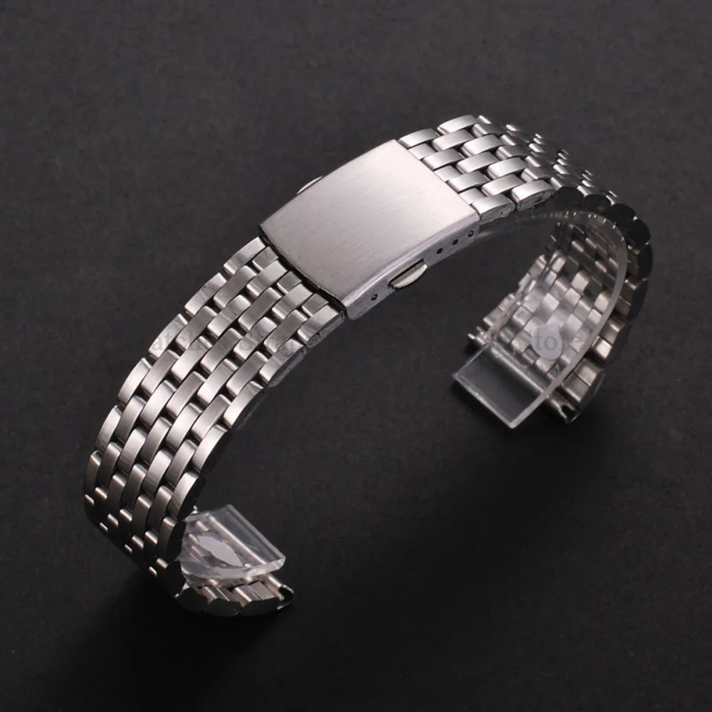 Stainless Steel Watch Strap Folding Buckle Silver Gold Women Men Bracelet 18mm 20mm 22mm for Huawei Watch Gt3/Gt4 46mm Wristband
