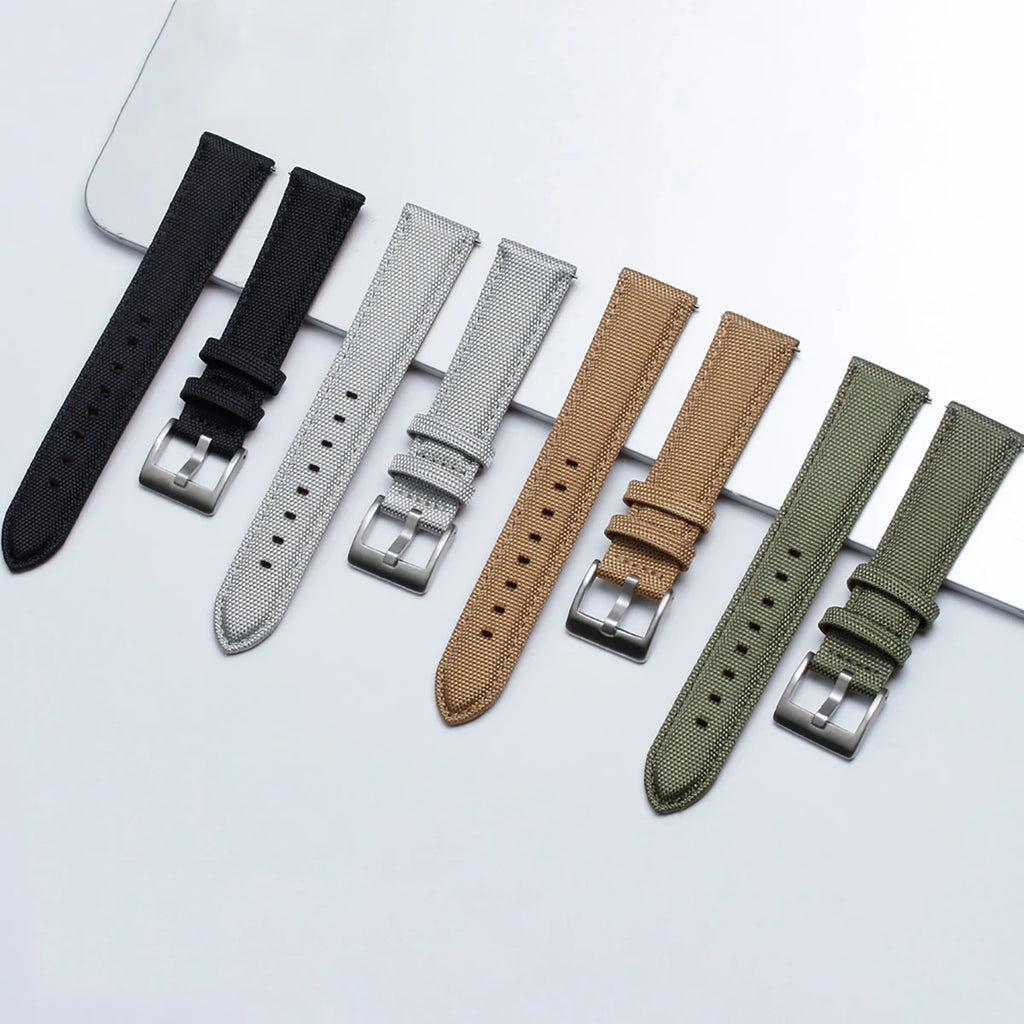 Nylon Leather Watch Strap for Huawei for Seiko Belt Quick Release Watchband for Samsung Galaxy Watch 3/4/5pro 45mm 40mm 44mm