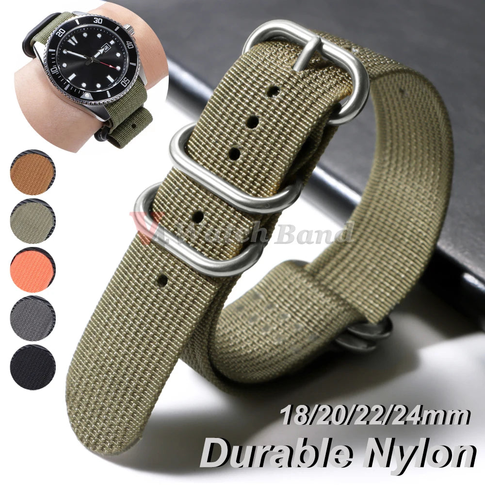 High Quality Durable Nylon Watch Band for Omega 20 22 24 18mm Strap for Seiko Military Casual Belts Army Sport Bracelet Replace