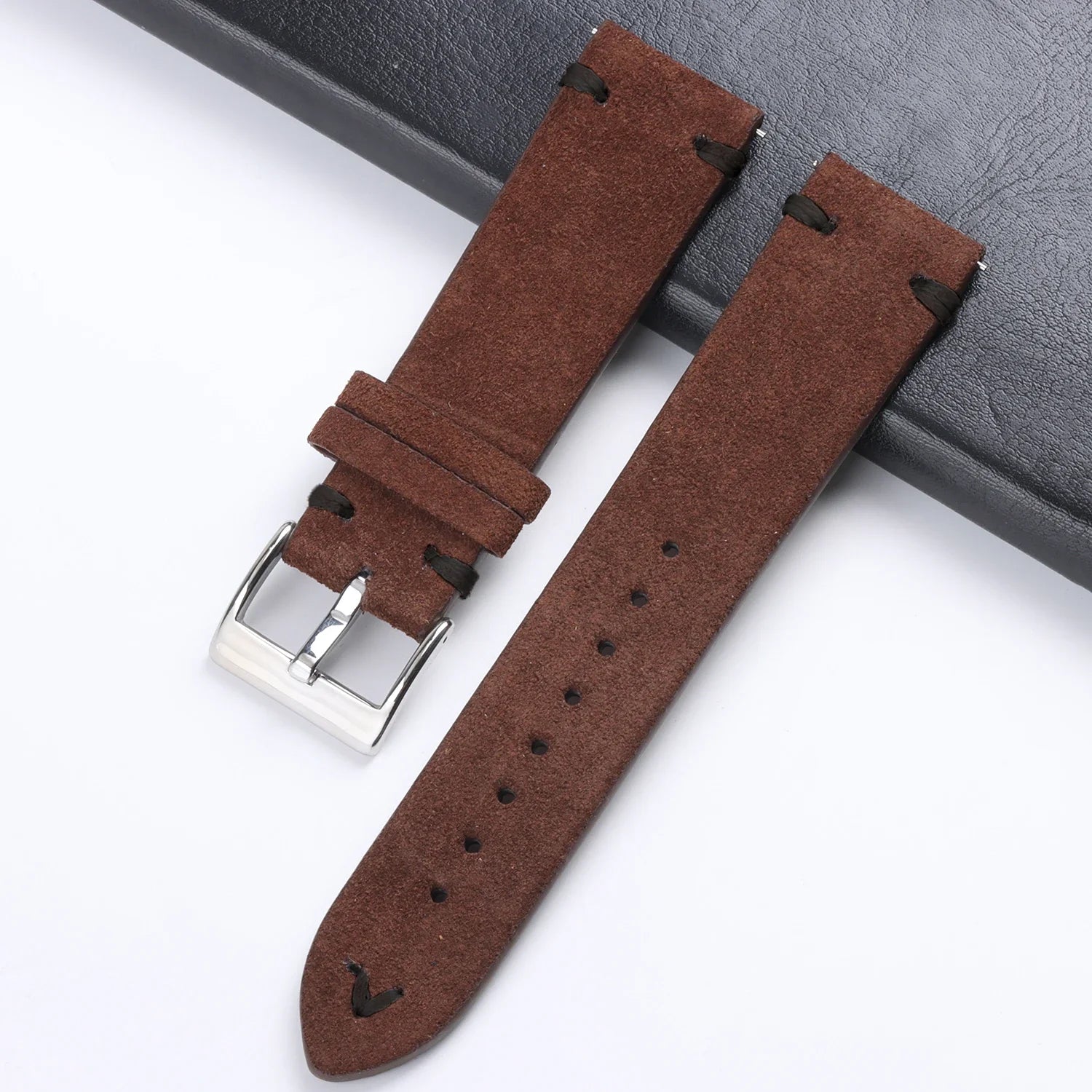 Suede Genuine Leather Watchband for Seiko Quick Release Watchband Accessories Vintage Handmade  High Quality  Strap 18 20mm 22mm