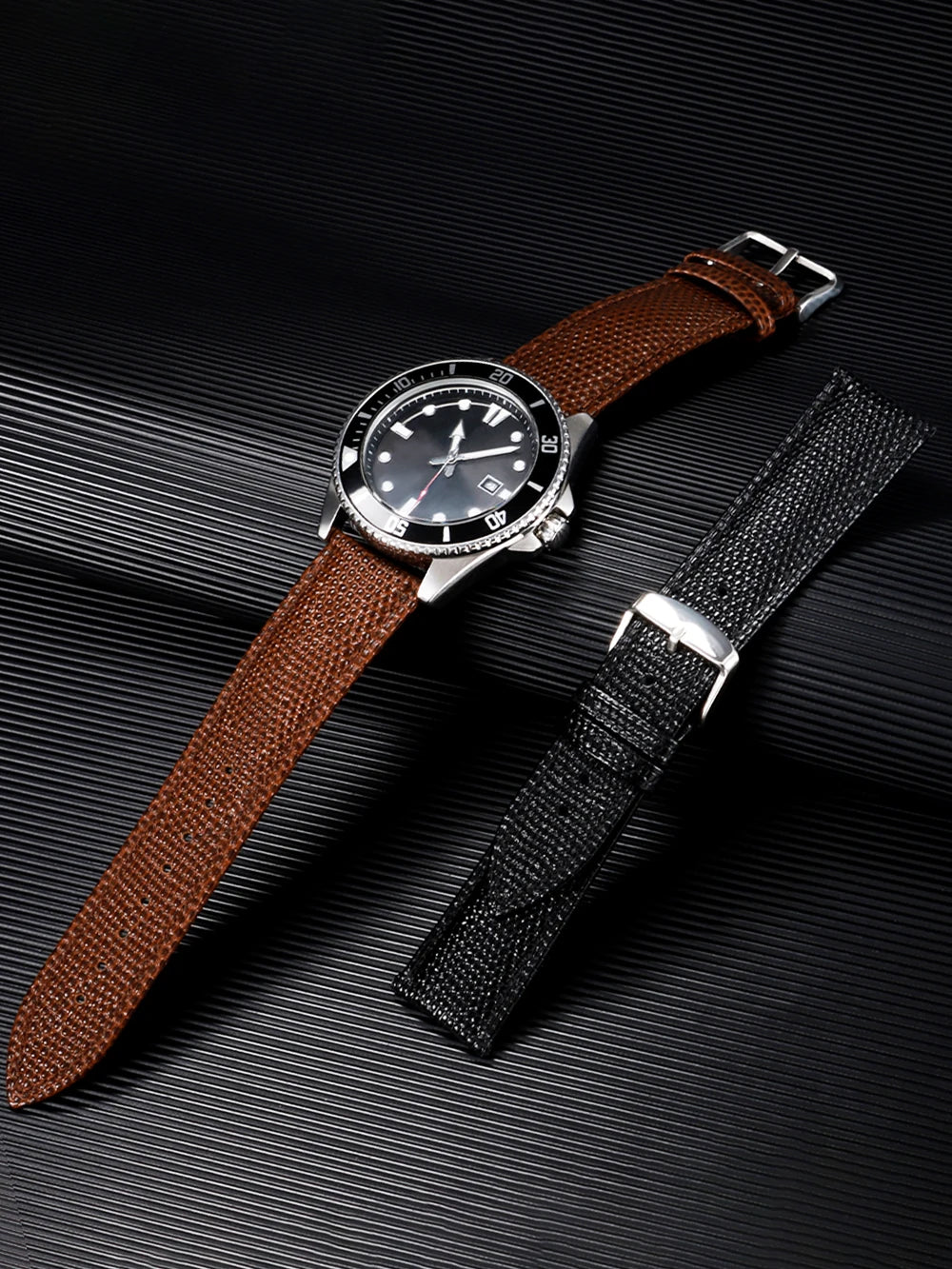 Cowhide Watch Strap Men Bracelets 14mm 15mm 16mm 18mm 19mm 20mm 21mm 22mm Lizard Pattern Leather Watch Band For Seiko For Omega