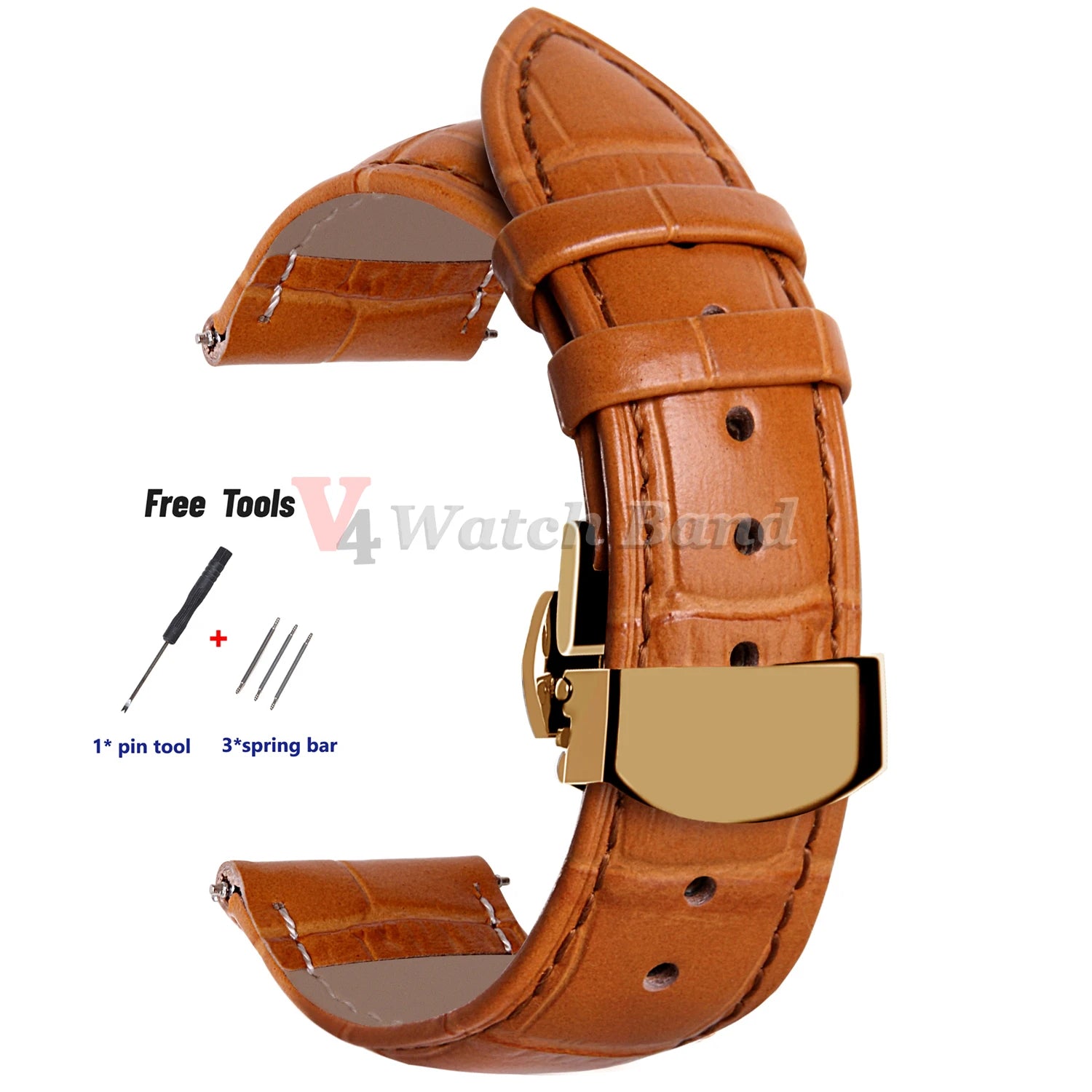 18mm 20mm 22mm 24mm Genuine Leather Watchband Crocodile Pattern Straps Men Women Replacement Universal Bracelet