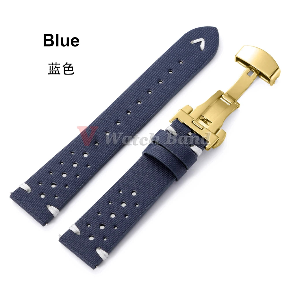 Quick Release Nylon Sailcloth Watch Strap 18mm 20mm 22mm Bracelet with Butterfly Buckle Band for Omega for Seiko Watchband