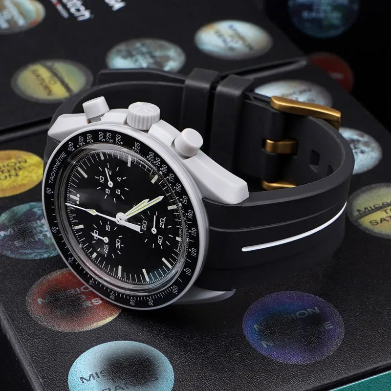 20mm For Moonswatch Rubber Watch Strap For Omega Curved End Interface Joint Constellation Men Women Waterproof Sports Watch Band