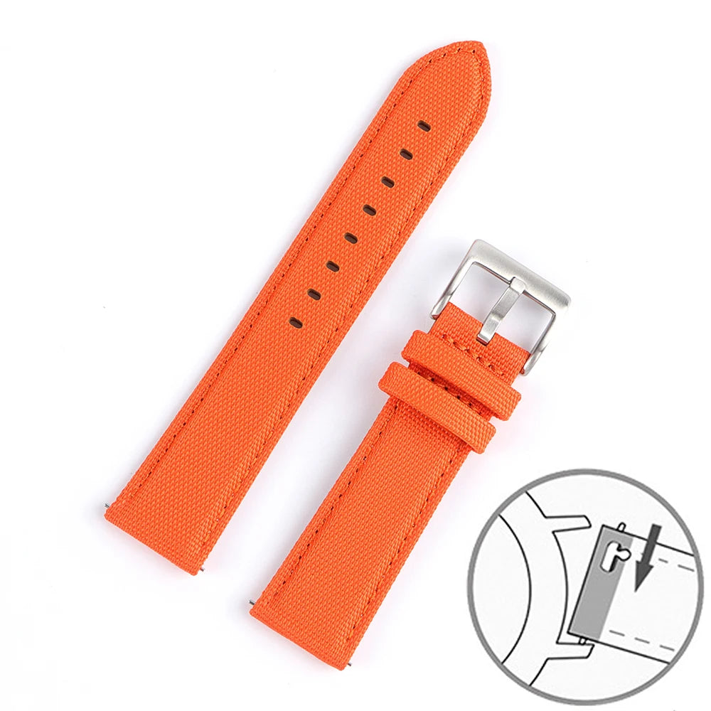 Nylon Leather Watch Strap for Huawei for Seiko Belt Quick Release Watchband for Samsung Galaxy Watch 3/4/5pro 45mm 40mm 44mm