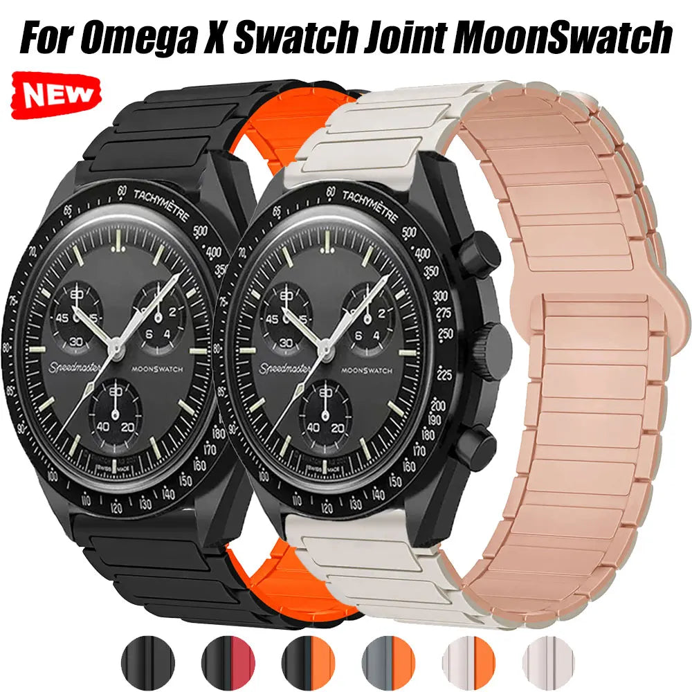 20mm Strap For Omega X Swatch Joint MoonSwatch Band Magnetic Loop Silicone Bracelet For Amazfit GTS4 Watch7 6 5 4 40/44mm Correa