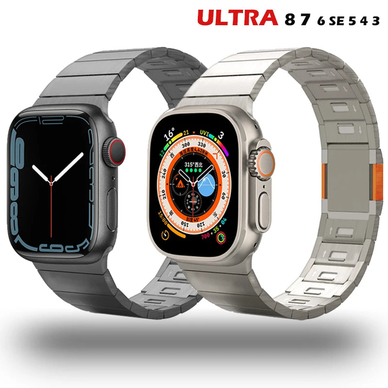 Band for Apple Watch Ultra 49mm Series 10 8 7 6 SE 5 Link bracelet stainless steel strap for iWatch Magnet buckle 46 45 44 42mm