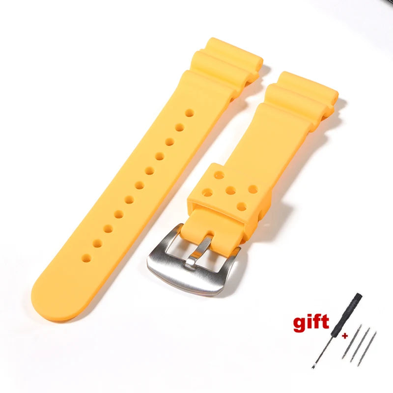 20mm 22mm Watch Band for Seiko Prospex SRP777J1 Waterproof Diving Silicone Bracelet for Seiko No.5 SKX007 SKX009 Sports Strap