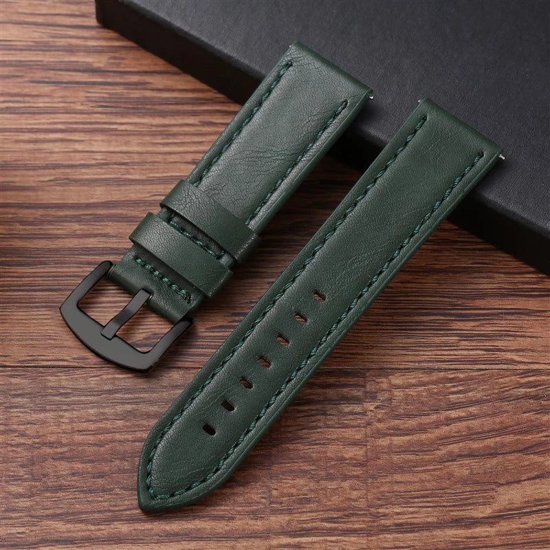 18mm 20mm 22mm 24mm Vintage PU Leather Strap Quick Release Universal Cowhide Watch Band Bracelet Sport Wristbelt Accessories