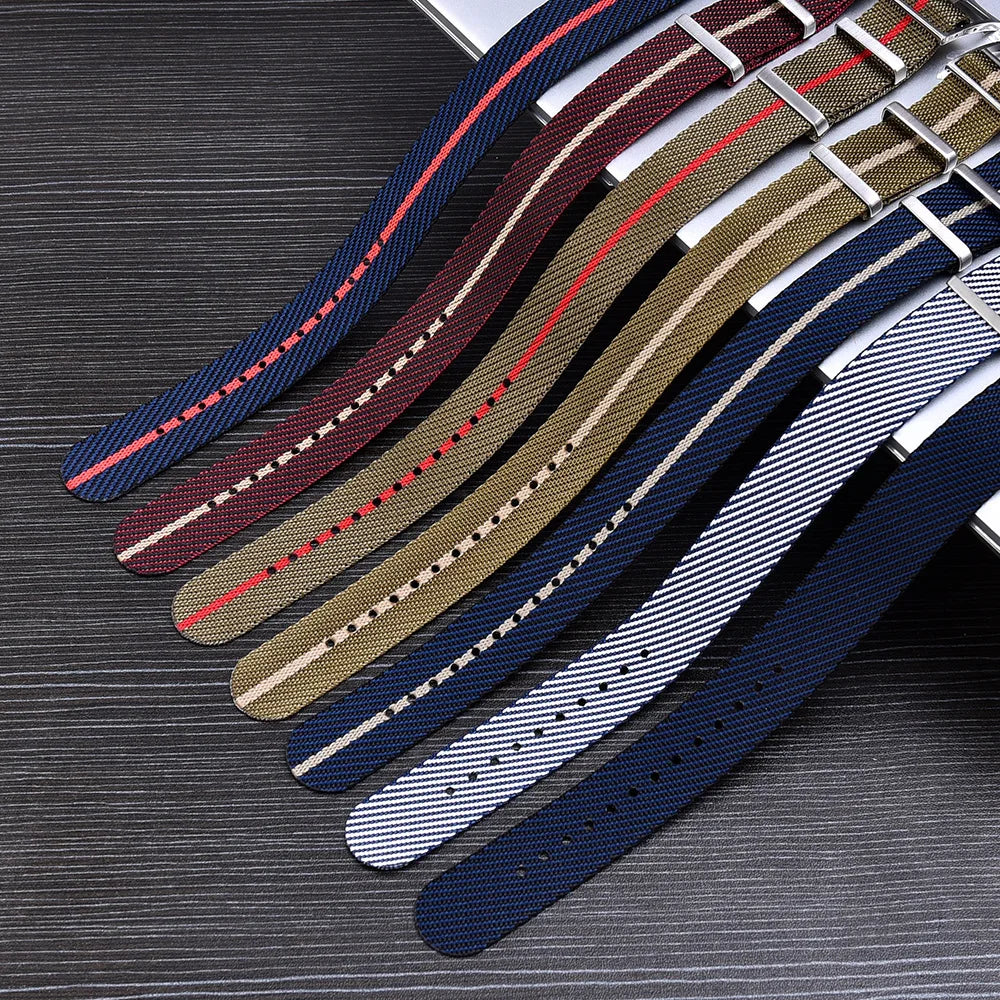 Fabric Bracelet for Rolex Premium Nylon Watch Band for Tudor Army Military Canvas Strap for Seiko 20mm 22mm Men Women Wristband