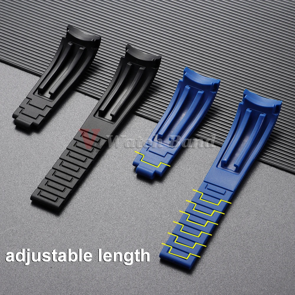 Arc Rubber Watchband 20 21mm 22mm for Rolex Daytona Yacht-Master Ultra Flexible Comfortable Silicone Curved Strap for Rolex 20mm