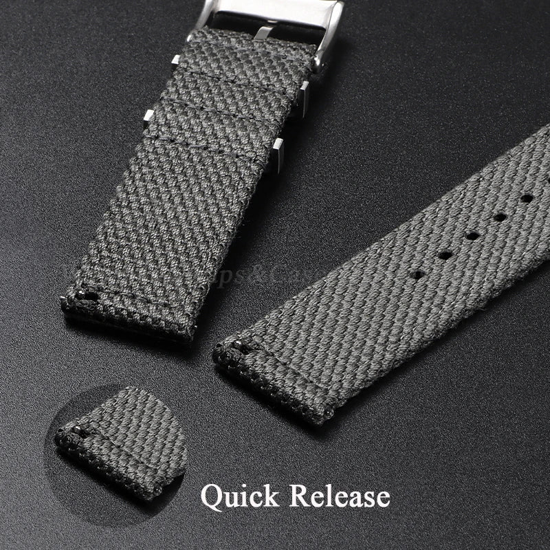 Nylon Cotton Watch Strap for Army Military Wristband 20mm 22mm for Seiko for Omega Weave Quick Release Bracelet Replacement Band