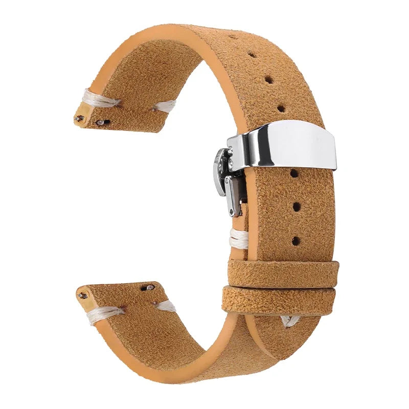 High Quality Suede Leather Strap for Seiko Watchband for Omega 18/20/22mm Band with Butterfly Buckle Wrist Bracelet Accessories