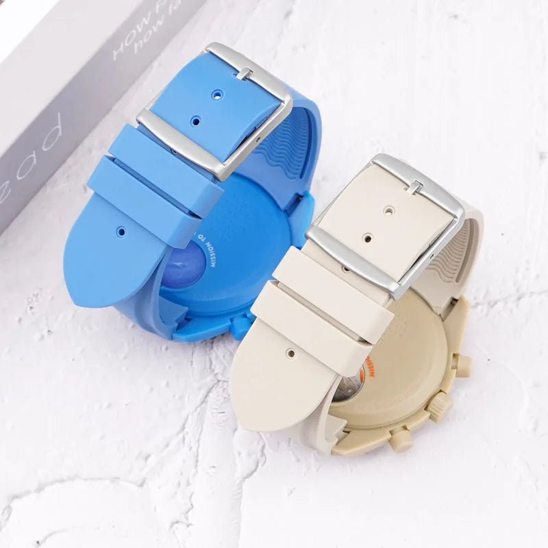 20mm For Moonswatch Rubber Watch Strap For Omega Curved End Interface Joint Constellation Men Women Waterproof Sports Watch Band