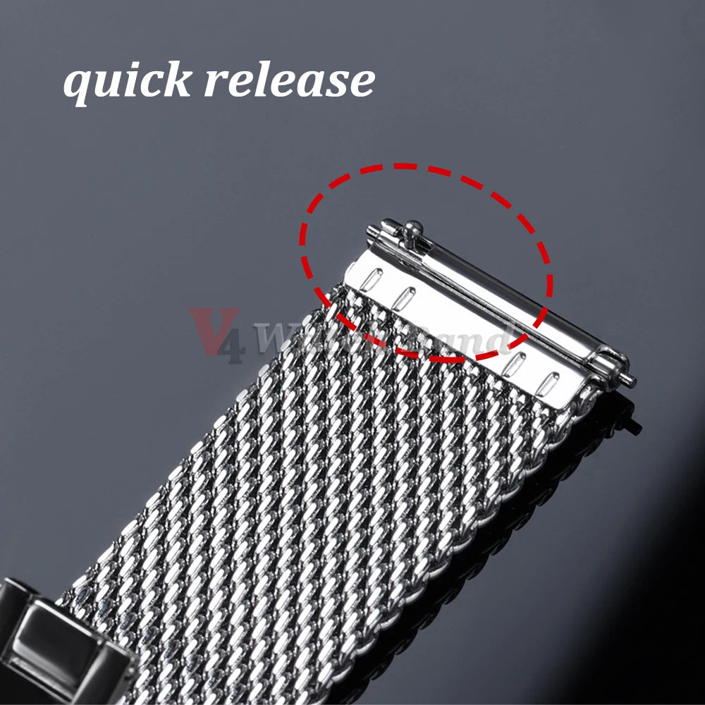 1.0mm Milanese Metal Band for IWC Bracelet for Seiko Mesh Watch Strap for DW 3mm Thickness  20mm 22mm Stainless Steel Wristband
