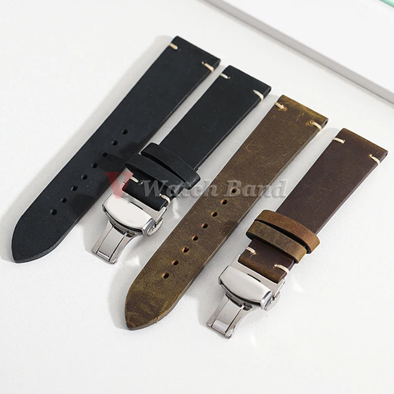 Calfskin Leather Bracelet for Omega for Seiko Watch Band Brown 18 20 21 22 24mm Wrist Strap for Casio for Rolex Watch Accessory