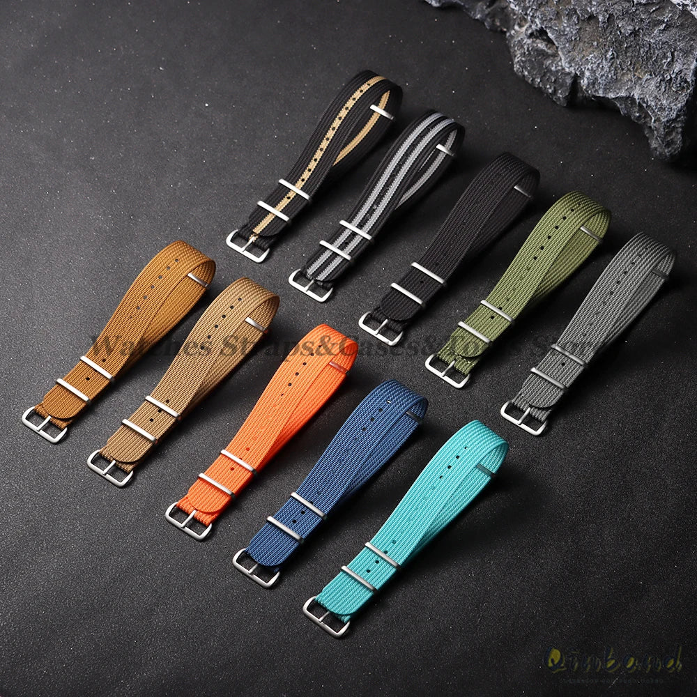 Ribbed Strap Ballistic Fabric Watch Strap Replacement 18mm 19mm 20mm 22mm for Samsung Galaxy Watch7/6/5/4 Quality Nylon Bracelet
