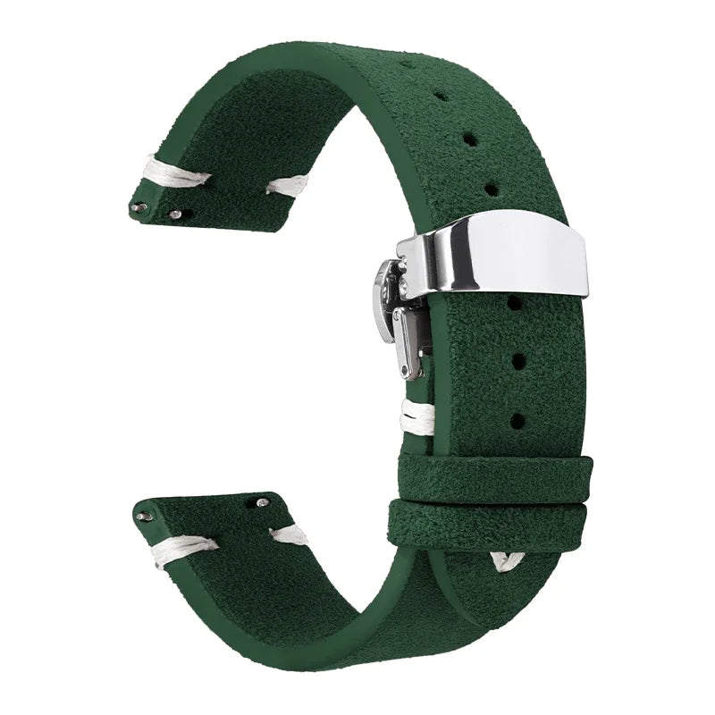 High Quality Suede Leather Strap for Seiko Watchband for Omega 18/20/22mm Band with Butterfly Buckle Wrist Bracelet Accessories