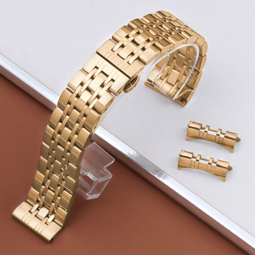 16/18/19/20/21/22/24mm Solid Stainless Steel Watch Band for TISSOT Butterfly Buckle 304L Metal Wrist Strap for Omega for Seiko