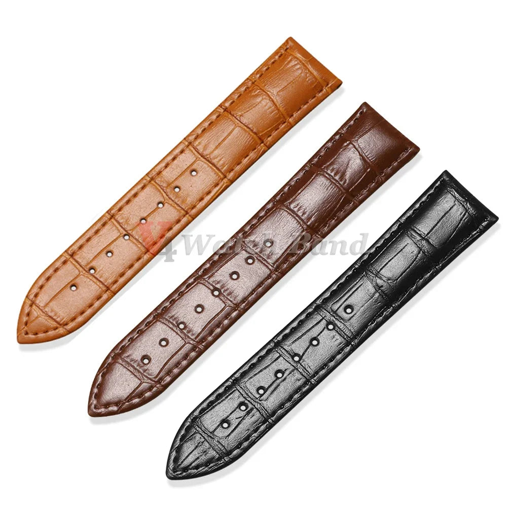 Quick Release Leather Watchband for Omega Business Watch Band for Seiko Butterfly 24mm 22mm 20mm 18mm Buckle Black Brown Strap