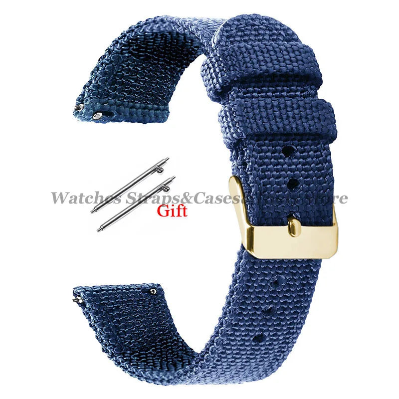 18mm 20mm 22mm 24mm Nylon Canvas Watchband Woven Soft Universal Bracelet for Seiko for Huawei Watch Men Women Quick Release Band