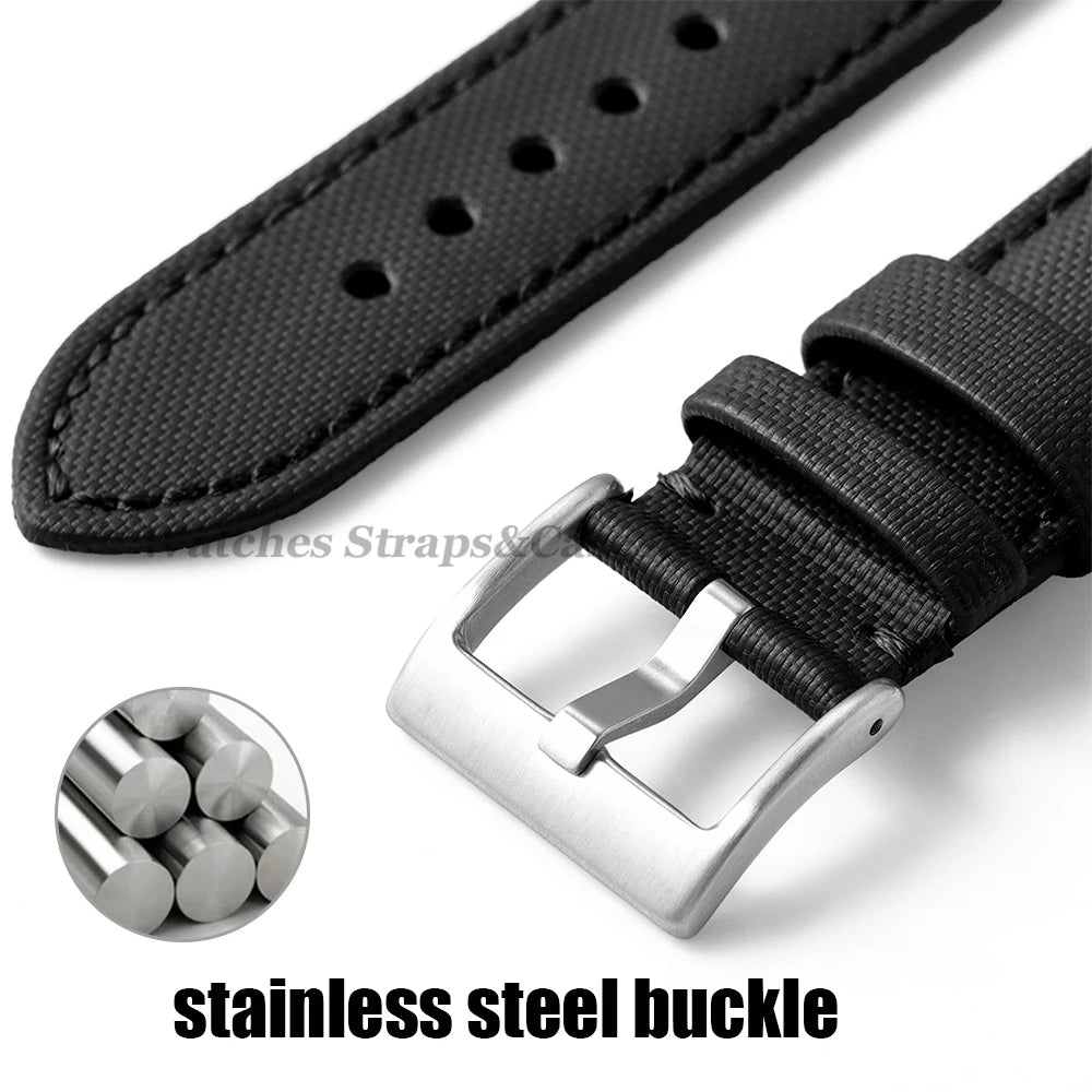 Sailcloth Nylon Watch Band 18mm 20mm 22mm for Huawei Watch Gt4 46mm Waterproof Fabric Watch Strap for Seiko Quick Release Belts