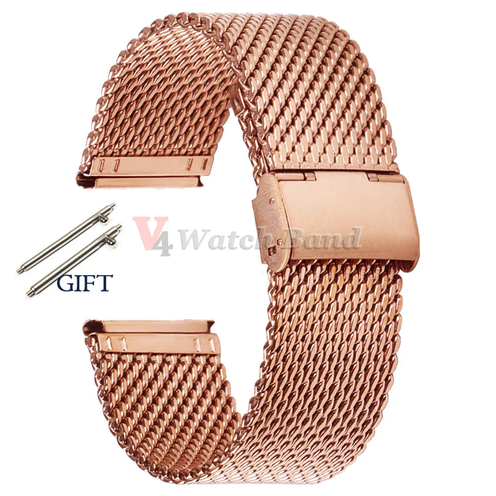 1.0 Mesh Milanese Strap for Seiko 18mm 20mm 22mm 24mm Quick Release Bracelet for DW Steel Band Mesh Strap Male Watch Accessories